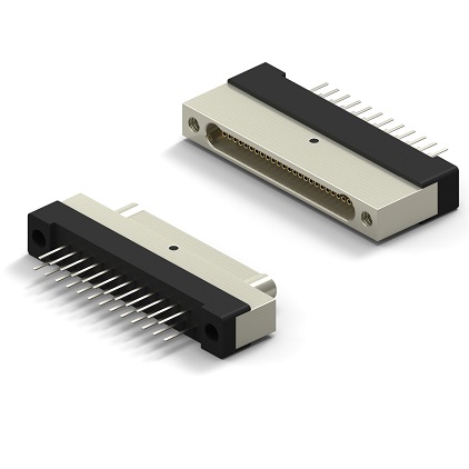 PCB Vertical Single Row Plated Thru Hole Metal Shell (Style 6) Connectors